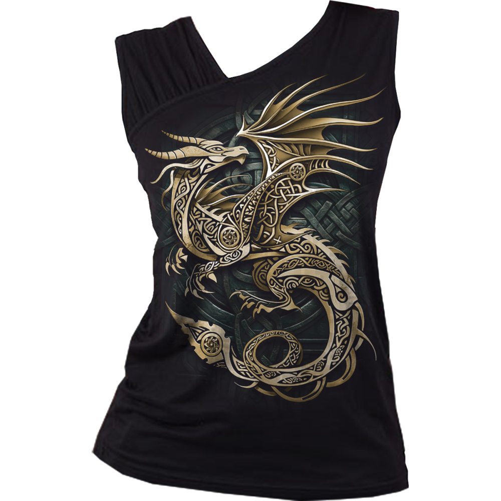 Spiral - Celtic Dragon Haut sans manches - Noir
